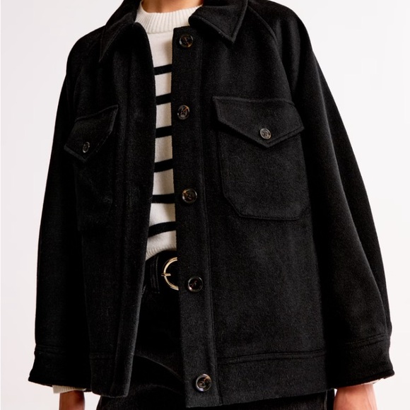 Abercrombie & Fitch Jackets & Blazers - Abercrombie & Fitch Black Utility Jacket Wool Blend New with Tags